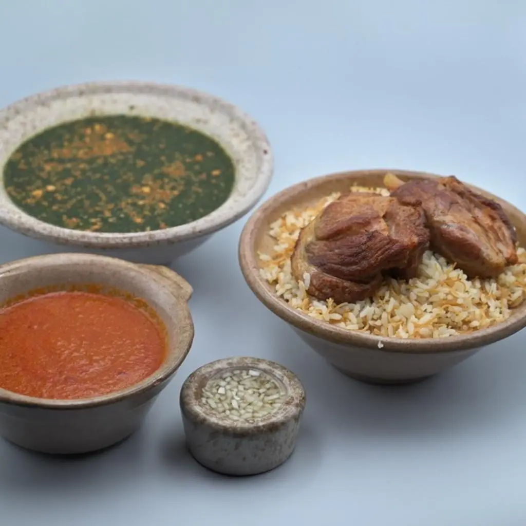 Molokheya served with Lamb Chunk